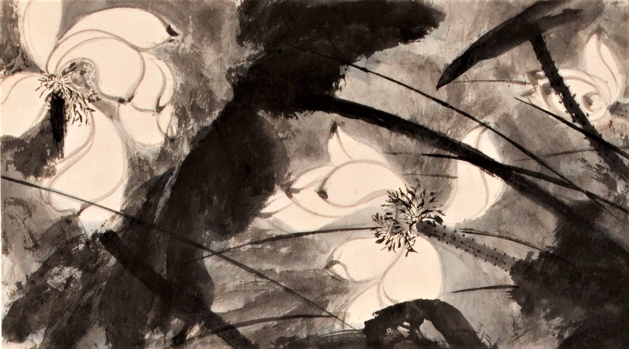Zhang Daqian (1899-1983) - Lotus sous le vent (détail), daté 1955 © The Estate of Zhang Daqian.jpg